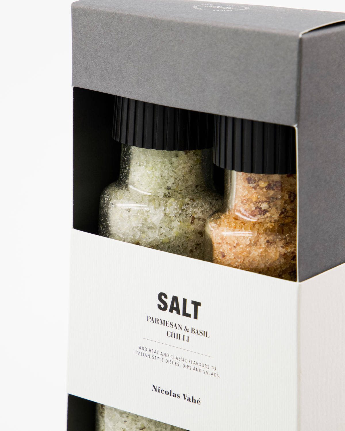Presentask, Nicolas Vahé Parmesan & Basil salt & Chilli salt