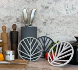 Grytunderlägg silikon, Oliv/Grå