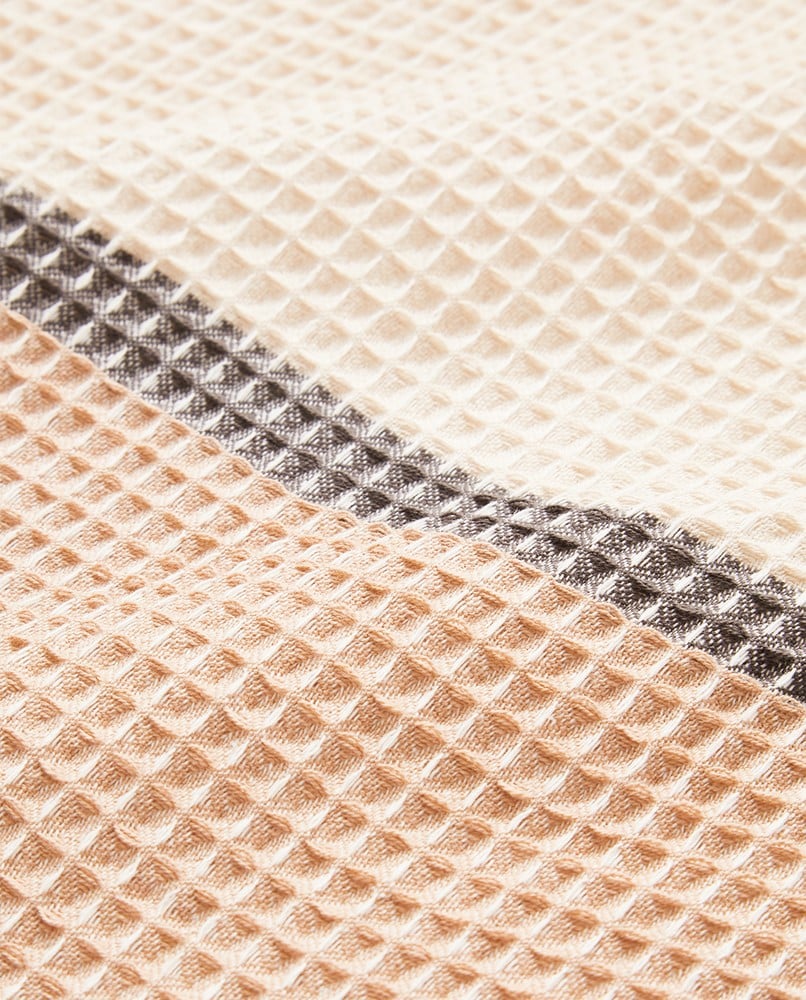 Kökshandduk I Våfflad Ekologisk Bomull Beige/Vit Lexington