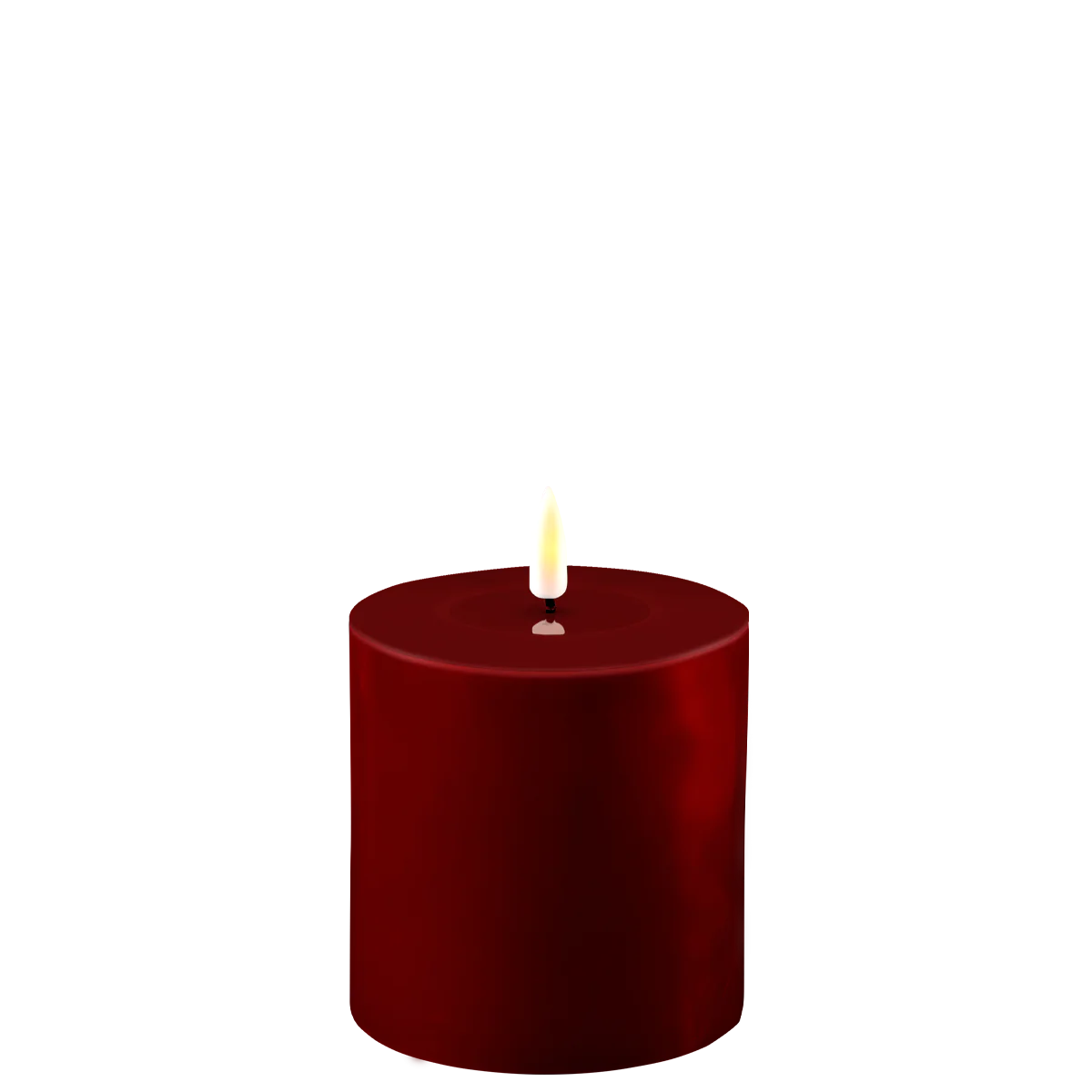 LED Blockljus Ø 10 X 10 Cm Bordeaux