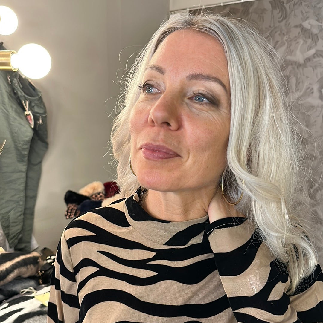 Meshtröja beige/svart
