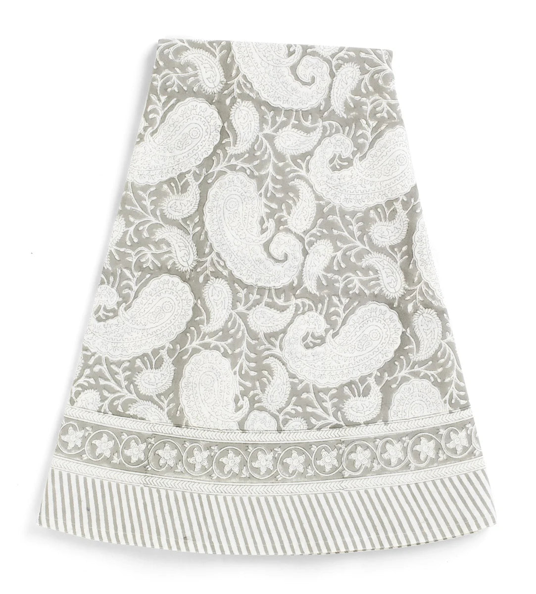 Duk - Big Paisley - Ljusgrå - rund 180cm Chamois