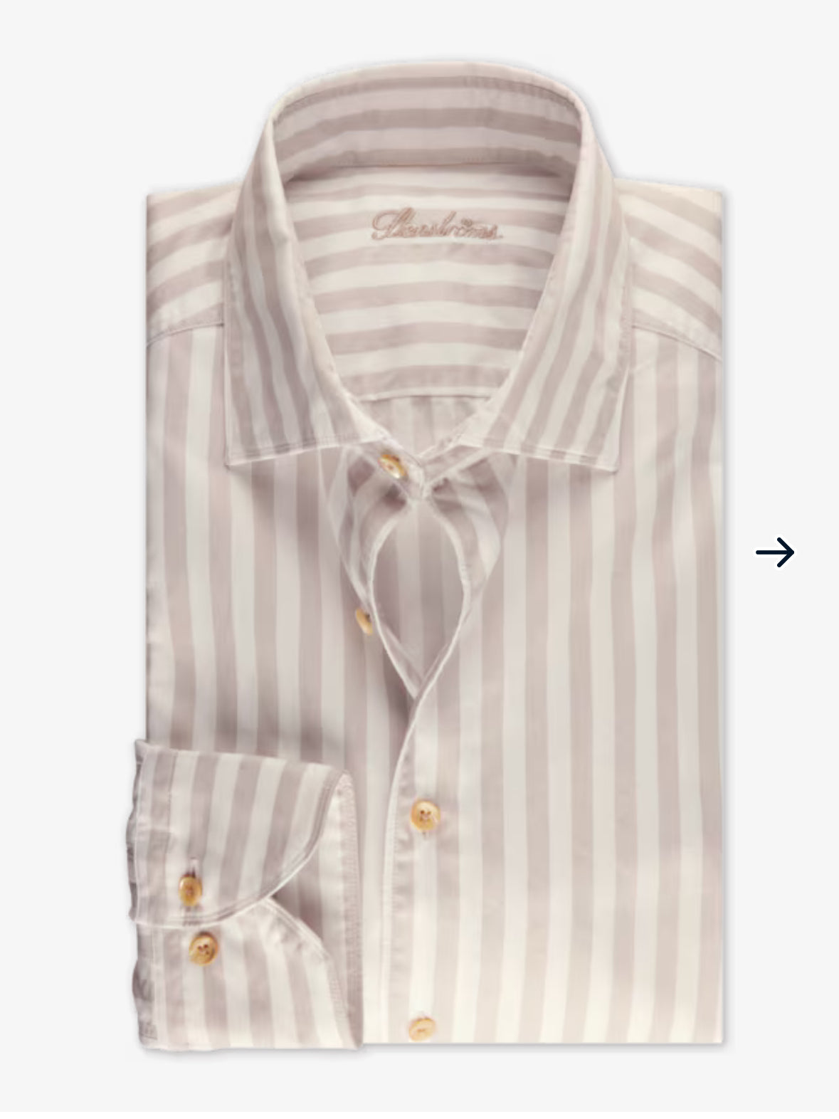 Casual Beige Randig Twillskjorta Stenströms