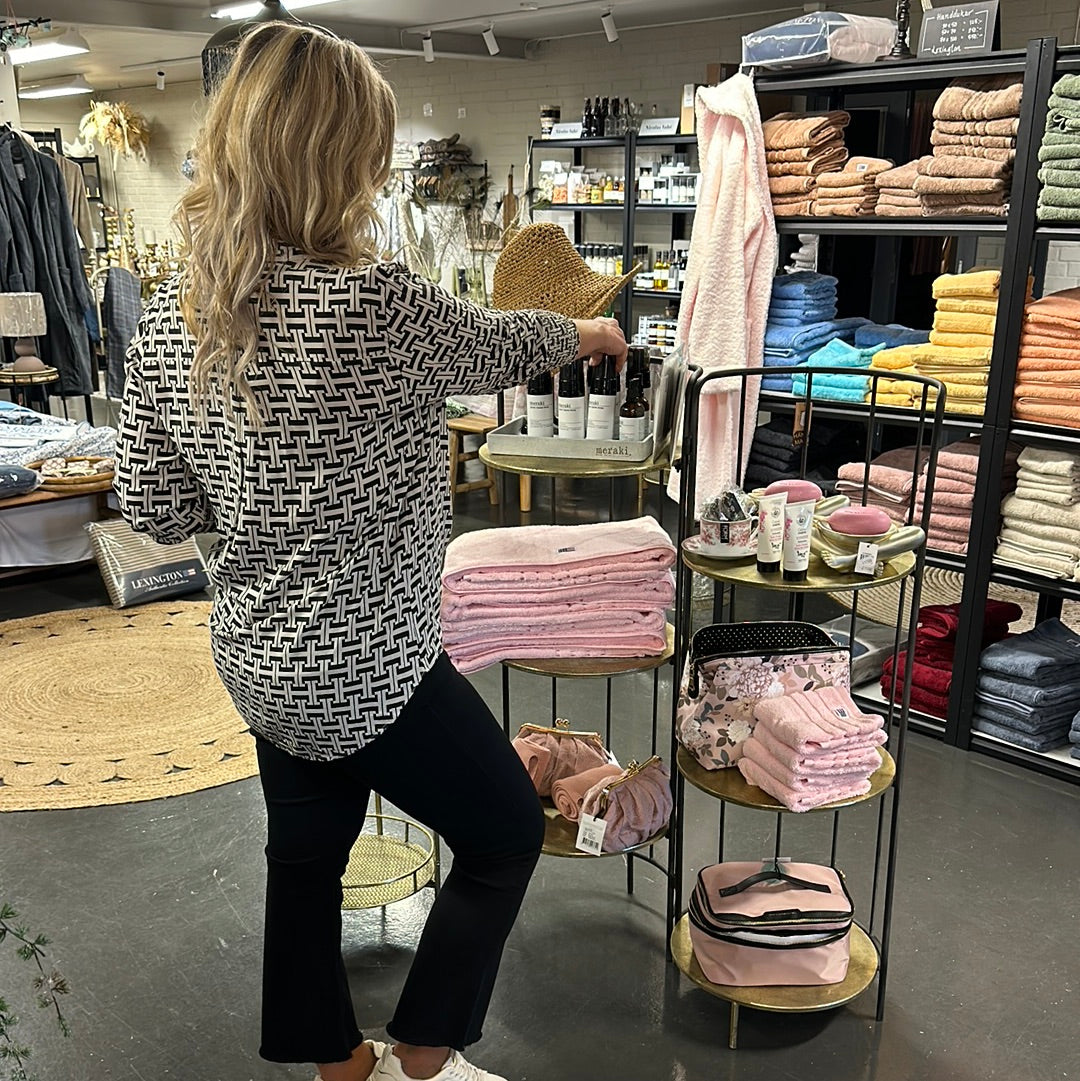 Blus Alice mönstrad med smockärm