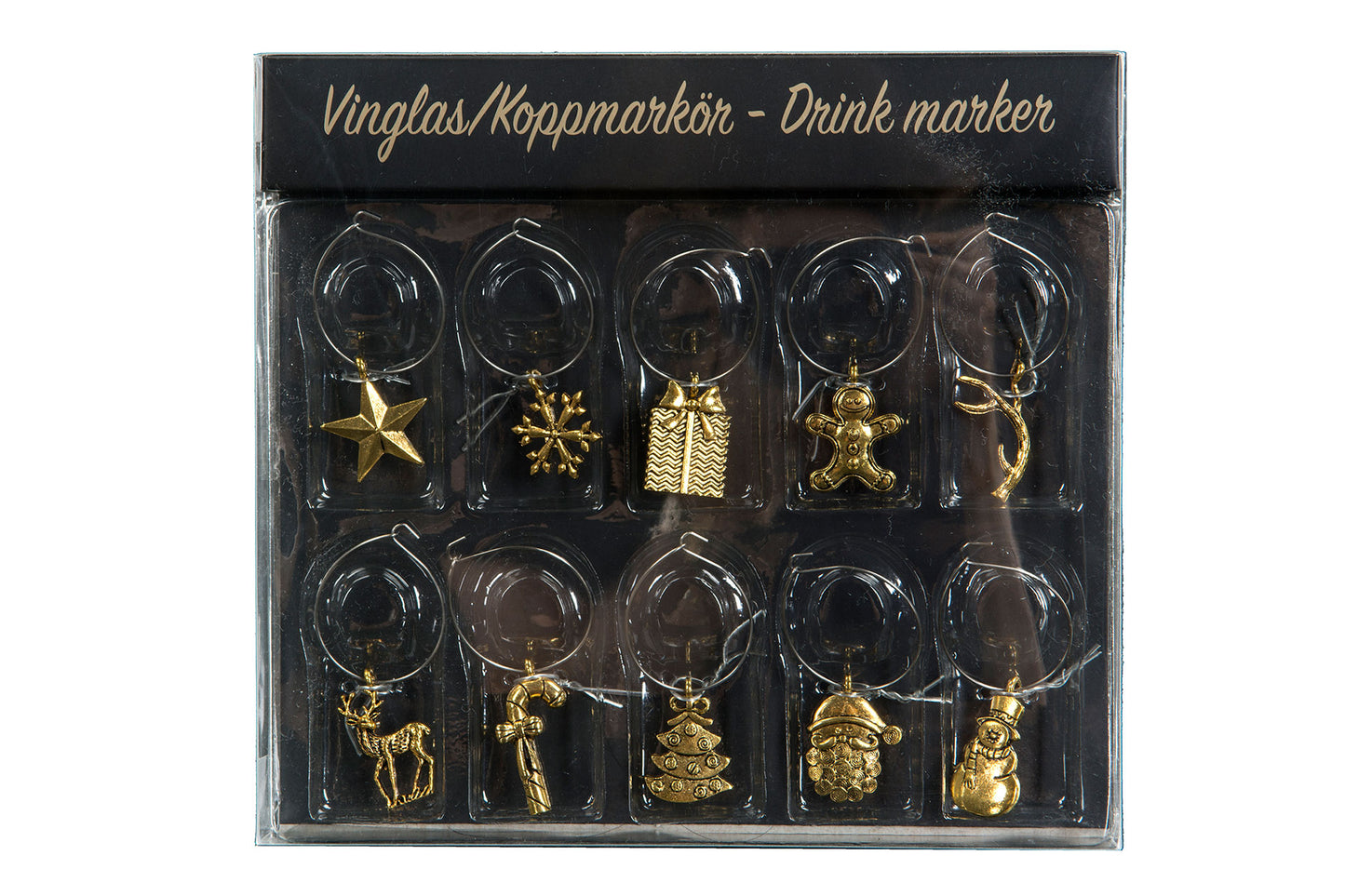 Vinglas/koppmarkör Julmix Guld