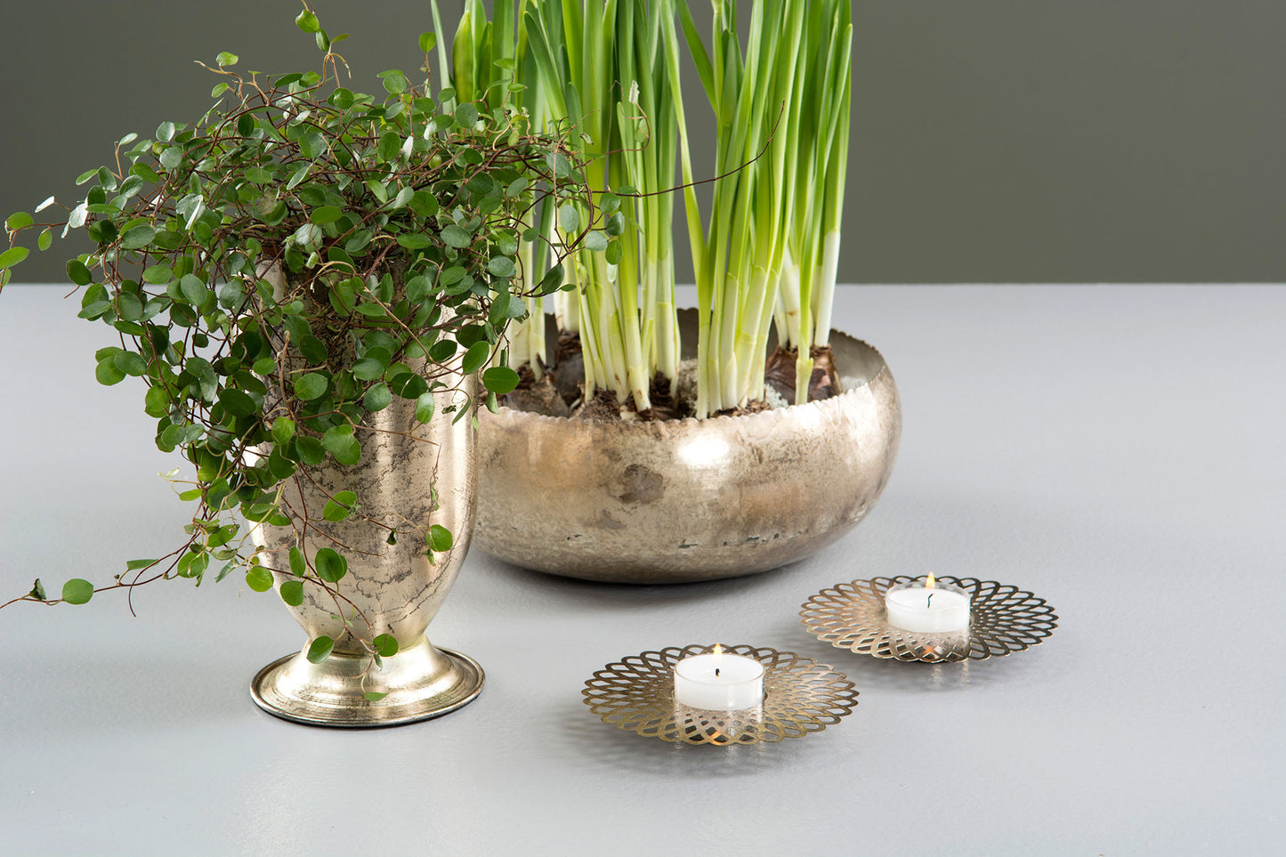 Ljushållare T-light Doris Mässing