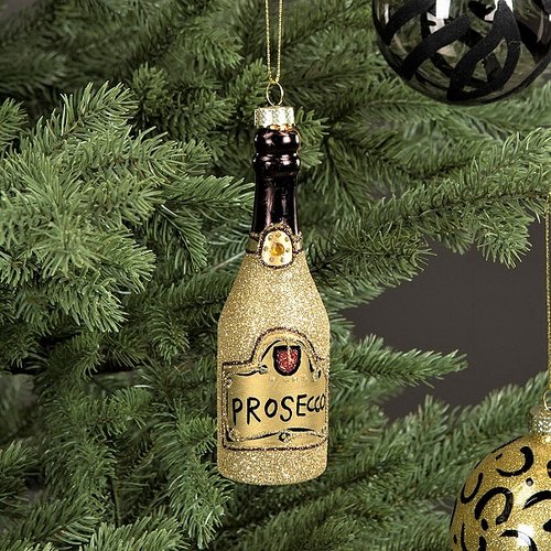Proseccoflaska Glas Guld