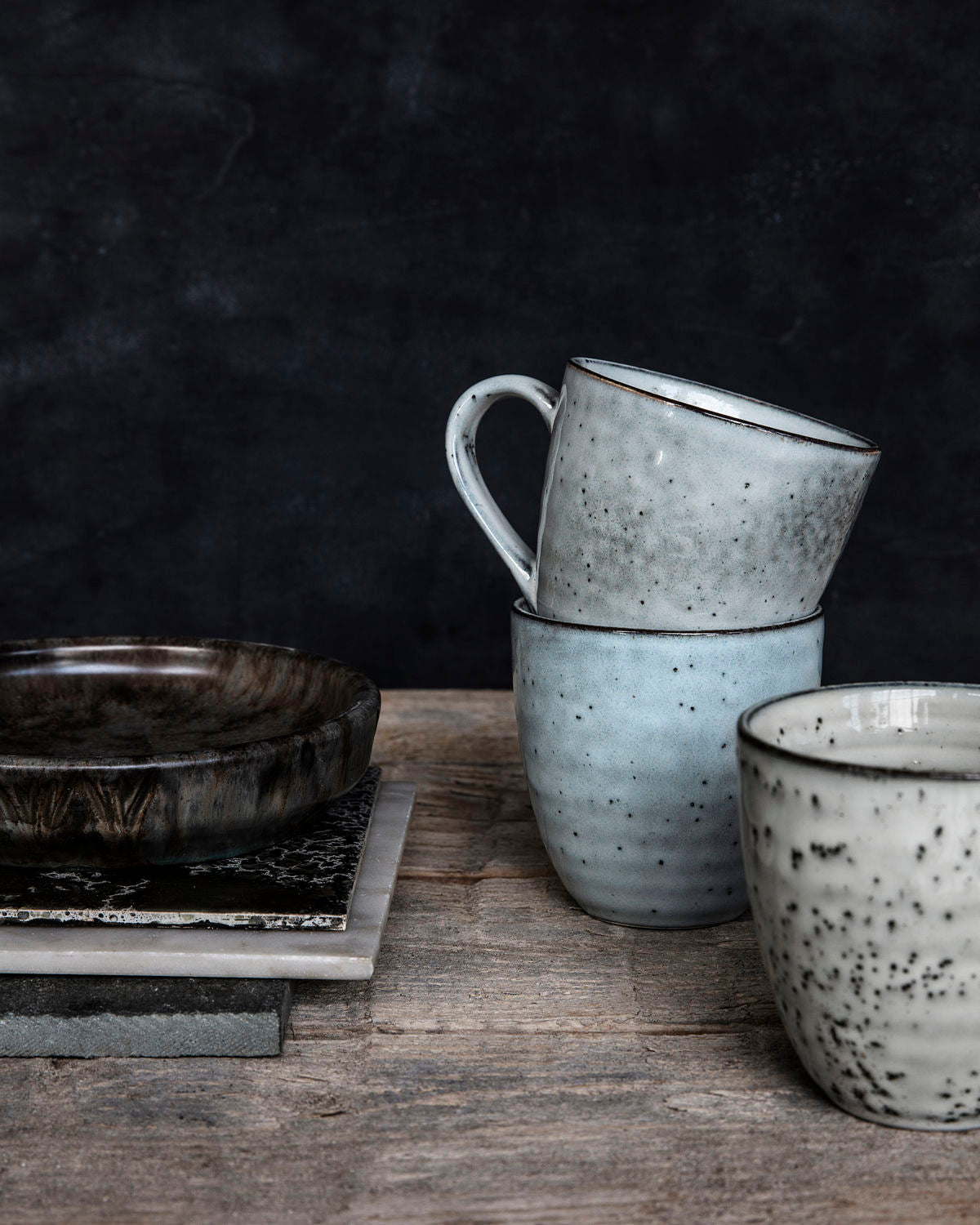 Mugg, Rustic, Grå/Blå ,House Doctor
