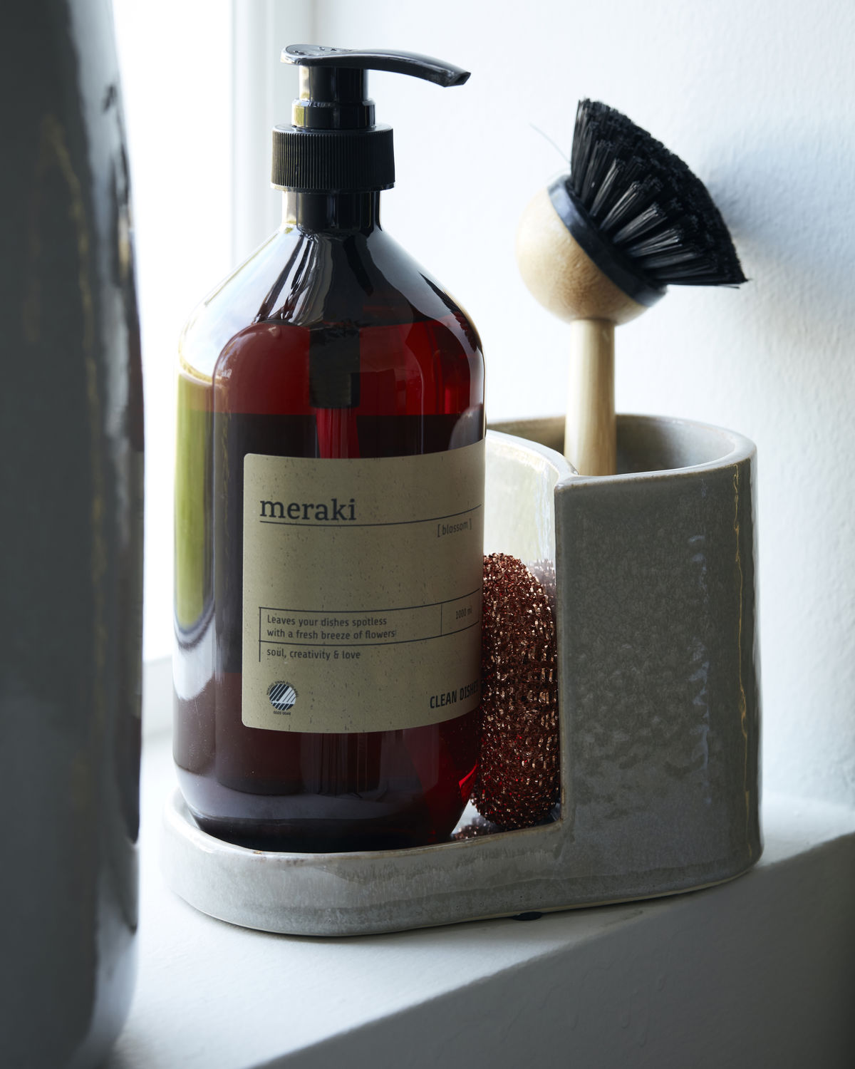 Organizerför diskborste och diskmedel Datura, Shellish grey