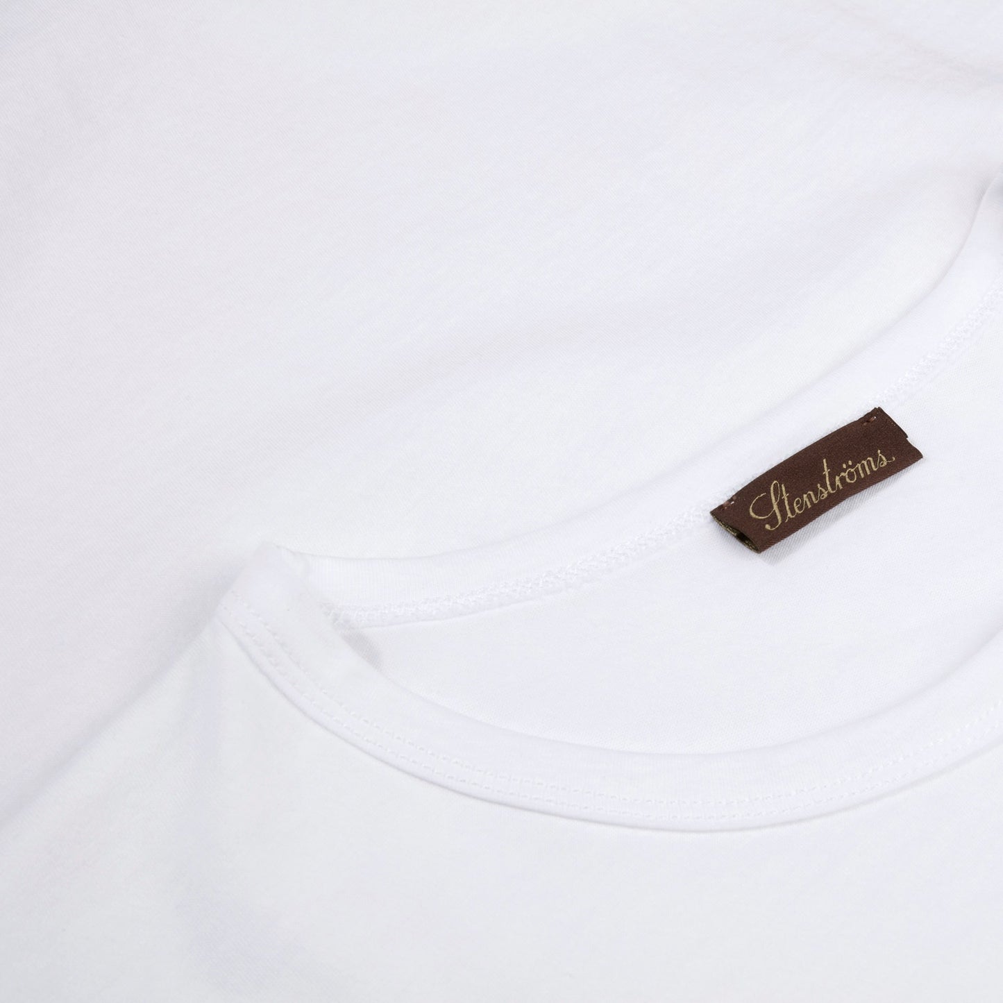 Vit Bomulls T-shirt, Vit Stenströms