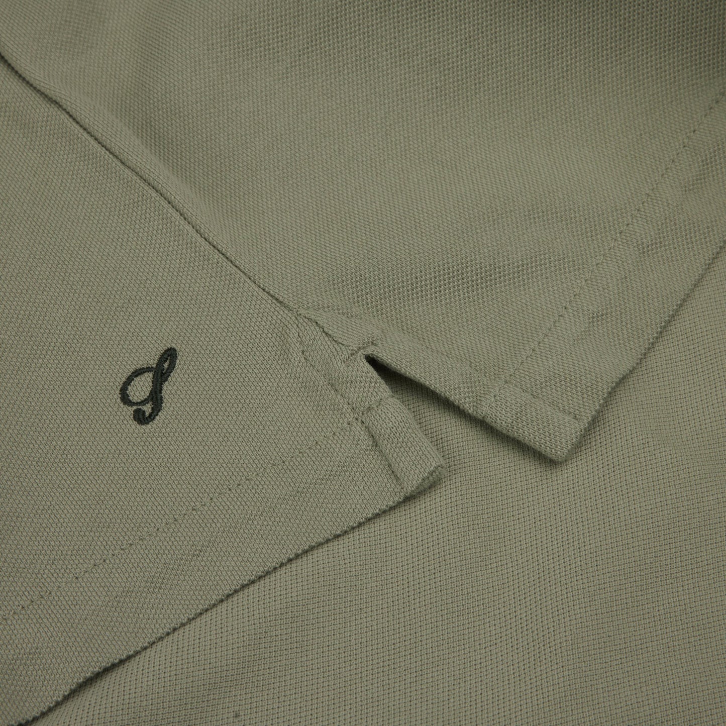 Grön Kontrast Pikétröja Stenströms