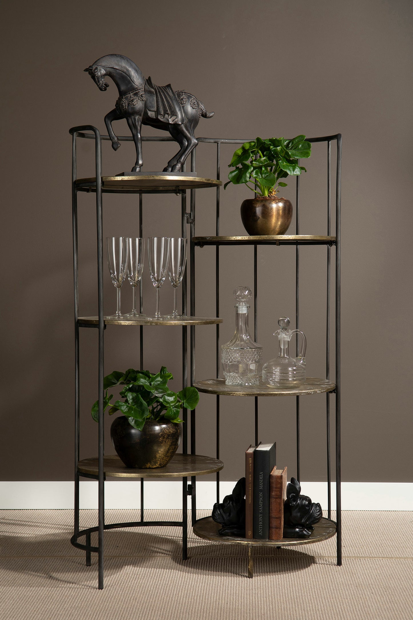 Hylla Justerbar Mässing /Svart