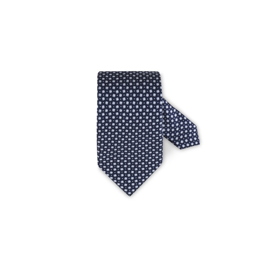 Marinblå Mönstrad Sidenslips Stenströms
