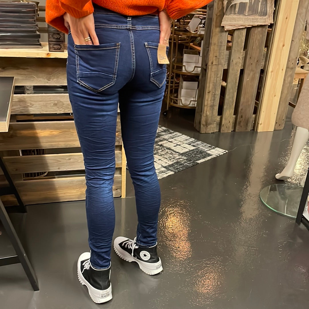 Jeans toxic mörkblå stentvätt