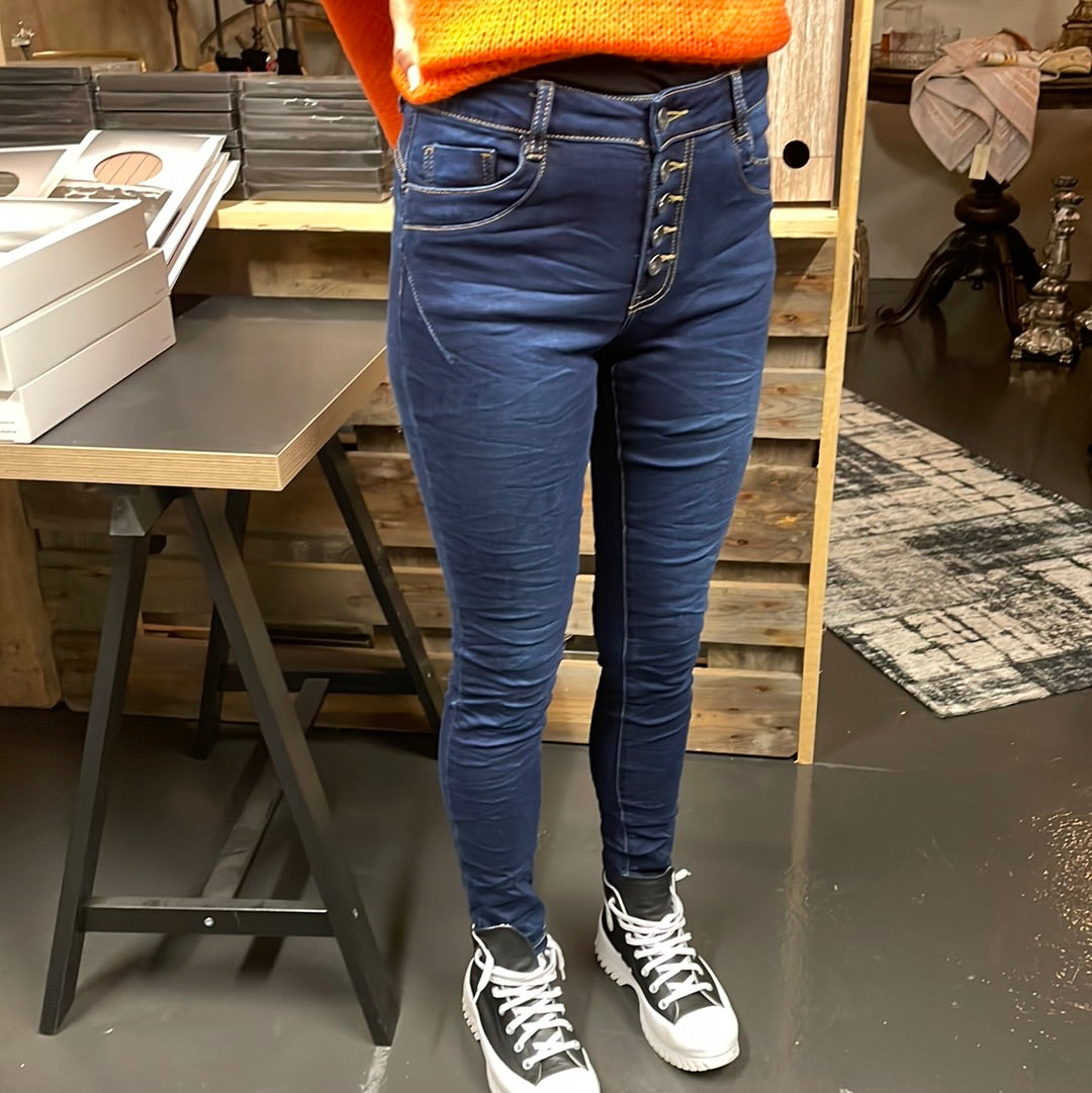 Jeans toxic mörkblå stentvätt