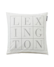 Ladda upp bild till gallerivisning, Kuddfodral i bomullstwill med logotyp,Lexington,Off/White
