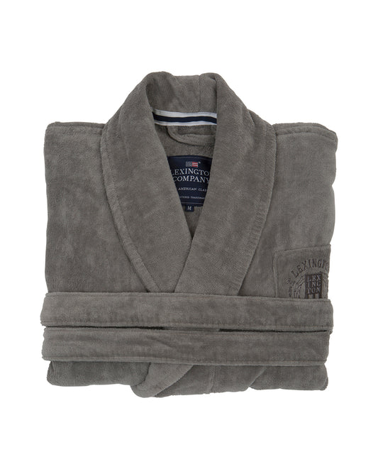 Hotel Velour Robe Grey Lexington