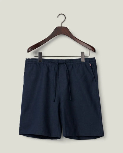 Shorts i linneblandning, mörkblå Lexington