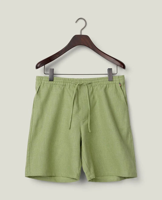 Shorts i linneblandning, grön Lexington