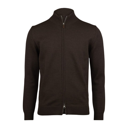 Brun Merinoull Zip Cardigan Stenströms