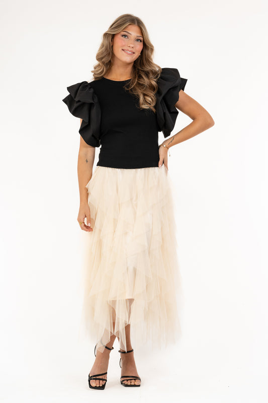 Kjol Clara Tulle Champagne