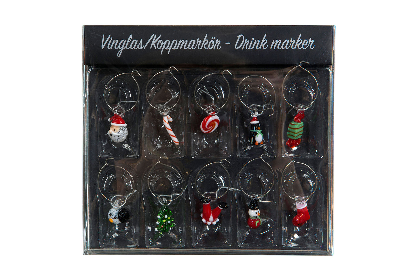 Vinglas/koppmarkör Julmix