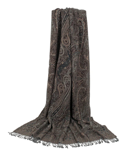 Chamois filt ull - Paisley chokladbrun
