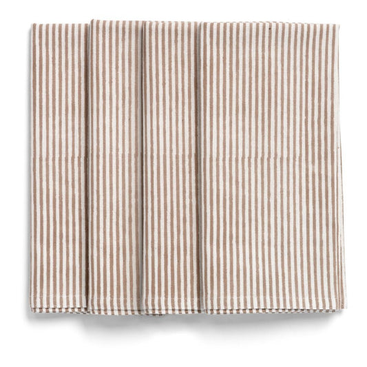 Chamois servetter 4- pack beigerandig 50x50 cm