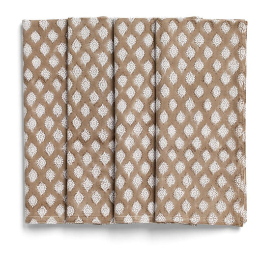 Chamois servetter 4- pack ljusbrun medaljong 50x50 cm