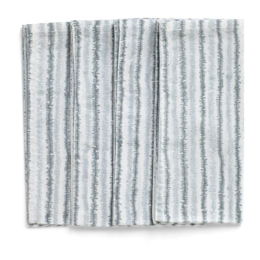 Chamois servetter 4- pack Gråblå  randmönster 50x50 cm